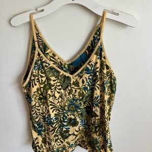 Floral Camisole with Blue and Green Accents